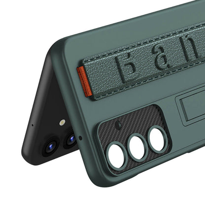 Galaxy S24 Plus Kılıf Standlı El Tutacaklı Zore Band Kapak Koyu Yeşil