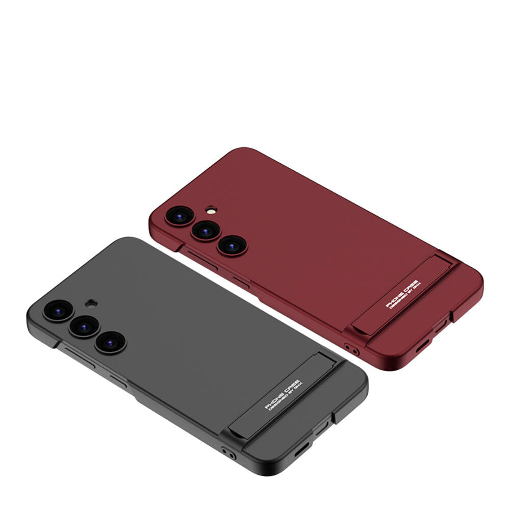 Galaxy S24 Plus Kılıf Zore Kamera Korumalı Dikey Standlı Ays Kapak Mürdüm