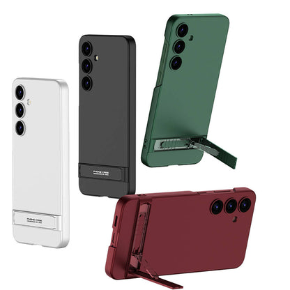 Galaxy S24 Plus Kılıf Zore Kamera Korumalı Dikey Standlı Ays Kapak Gümüş