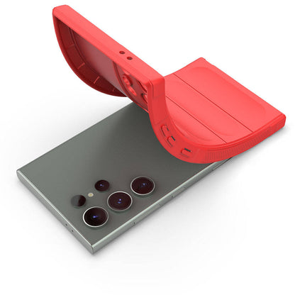 Galaxy S24 Ultra Kılıf Esnek TPU Oyuklu Arka Yüzey Tasarımlı Zore Etnik Silikon Kapak Koyu Yeşil