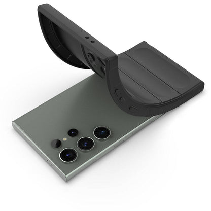 Galaxy S24 Ultra Kılıf Esnek TPU Oyuklu Arka Yüzey Tasarımlı Zore Etnik Silikon Kapak Siyah