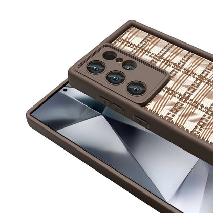 Galaxy S24 Ultra Kılıf Kamera Korumalı Baskılı Arka Yüzey Zore Klas Kapak Açık Kahve