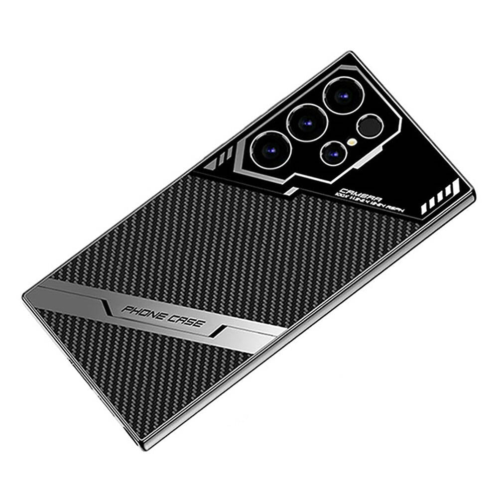 Galaxy S24 Ultra Kılıf Kamera Korumalı Karbon Tasarım Zore Yeni Seri Procase Kapak Siyah Karbon