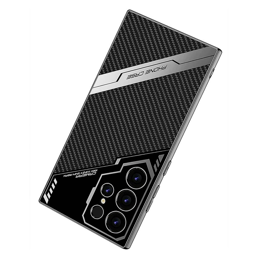 Galaxy S24 Ultra Kılıf Kamera Korumalı Karbon Tasarım Zore Yeni Seri Procase Kapak Siyah Karbon