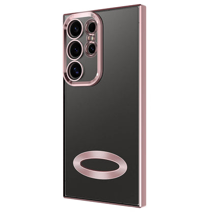 Galaxy S24 Ultra Kılıf Kamera Korumalı Logo Gösteren Zore Omega Kapak Rose Gold