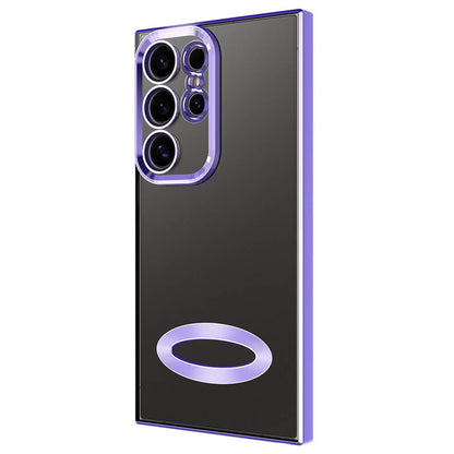 Galaxy S24 Ultra Kılıf Kamera Korumalı Logo Gösteren Zore Omega Kapak Gold