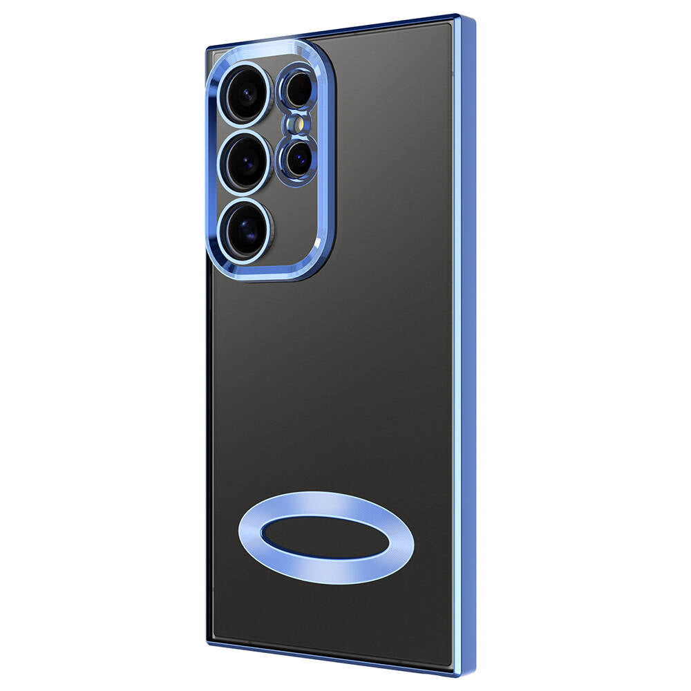 Galaxy S24 Ultra Kılıf Kamera Korumalı Logo Gösteren Zore Omega Kapak Sierra Mavi