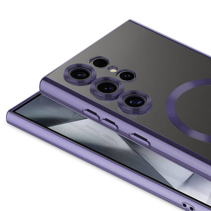 Galaxy S24 Ultra Kılıf Kamera Korumalı M-safe Wireless Şarj Özellikli Zore Demre Kapak Gold