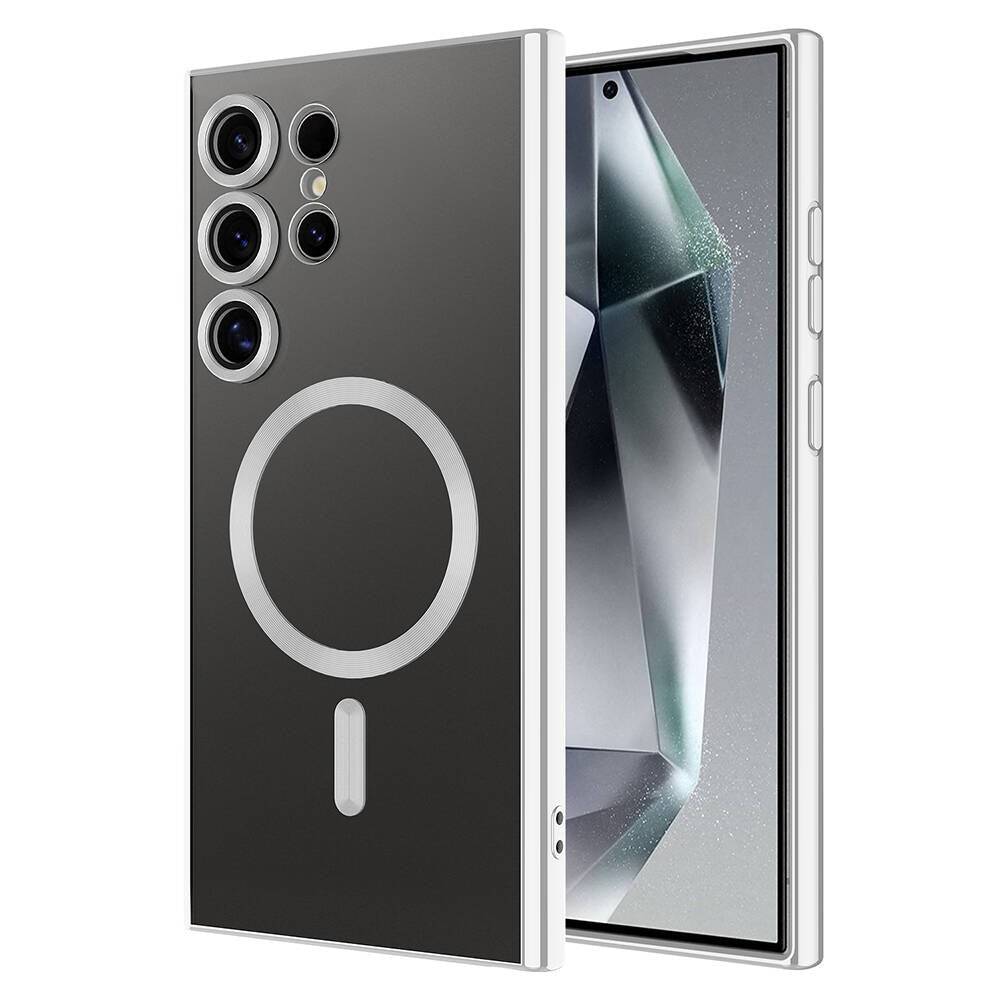 Galaxy S24 Ultra Kılıf Kamera Korumalı M-safe Wireless Şarj Özellikli Zore Demre Kapak Derin Mor