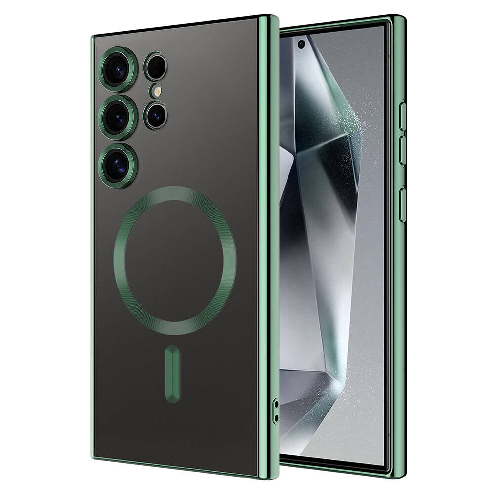 Galaxy S24 Ultra Kılıf Kamera Korumalı M-safe Wireless Şarj Özellikli Zore Demre Kapak Siyah