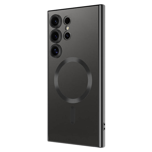 Galaxy S24 Ultra Kılıf Kamera Korumalı M-safe Wireless Şarj Özellikli Zore Demre Kapak Siyah