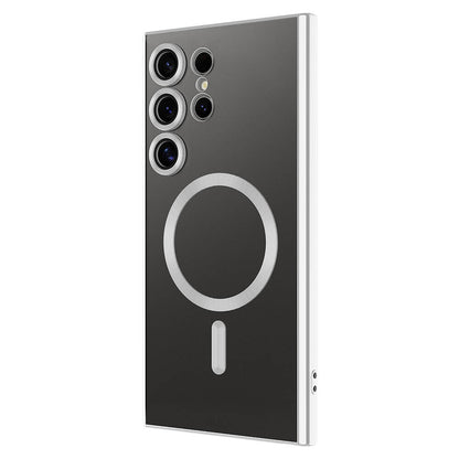 Galaxy S24 Ultra Kılıf Kamera Korumalı M-safe Wireless Şarj Özellikli Zore Demre Kapak Gümüş