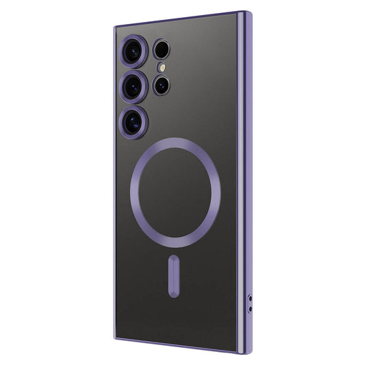 Galaxy S24 Ultra Kılıf Kamera Korumalı M-safe Wireless Şarj Özellikli Zore Demre Kapak Derin Mor