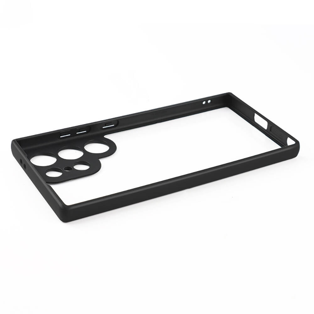 Galaxy S24 Ultra Kılıf Kamera Korumalı Şeffaf Arka Yüzey Zore New Roll Kapak Siyah