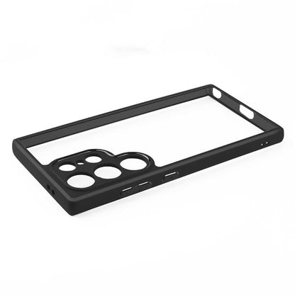 Galaxy S24 Ultra Kılıf Kamera Korumalı Şeffaf Arka Yüzey Zore New Roll Kapak Siyah