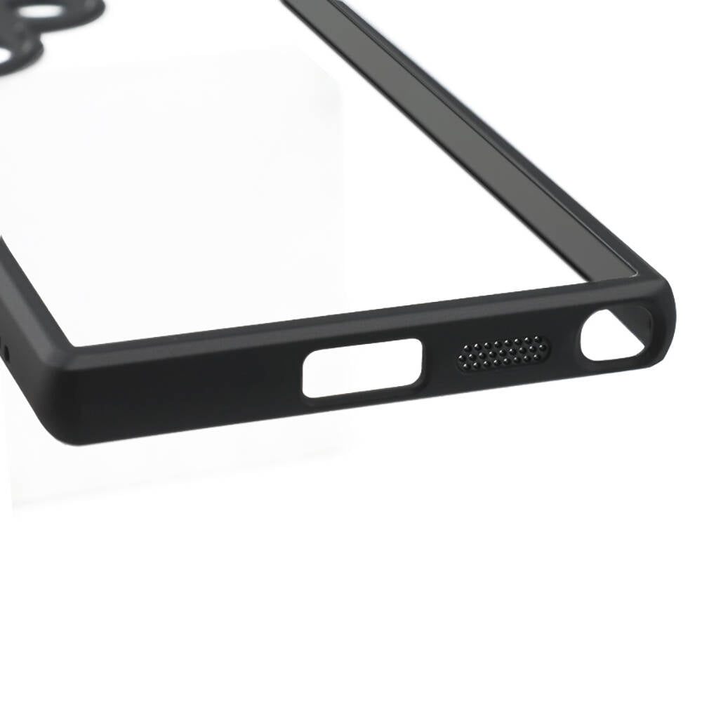 Galaxy S24 Ultra Kılıf Kamera Korumalı Şeffaf Arka Yüzey Zore New Roll Kapak Siyah