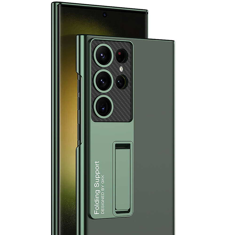 Galaxy S24 Ultra Kılıf Kamera Korumalı Şeffaf Tasarımlı Zore Lego Standlı Kapak Gümüş