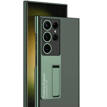 Galaxy S24 Ultra Kılıf Kamera Korumalı Şeffaf Tasarımlı Zore Lego Standlı Kapak Gümüş