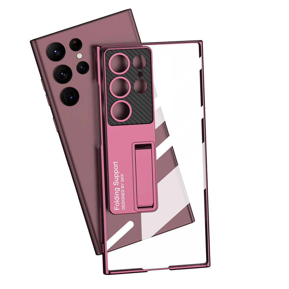 Galaxy S24 Ultra Kılıf Kamera Korumalı Şeffaf Tasarımlı Zore Lego Standlı Kapak Siyah