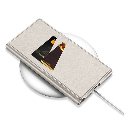 Galaxy S24 Ultra Kılıf Kamera Korumalı Suni Deri Tasarım Zore Droga Standlı Kartlıklı Kapaklı Kılıf Siyah