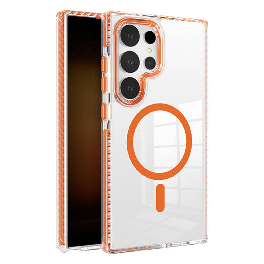 Galaxy S24 Ultra Kılıf M-safe Şarj Özellikli Airbagli Takılabilir Askı Aparatlı Zore Nana Kapak Pembe