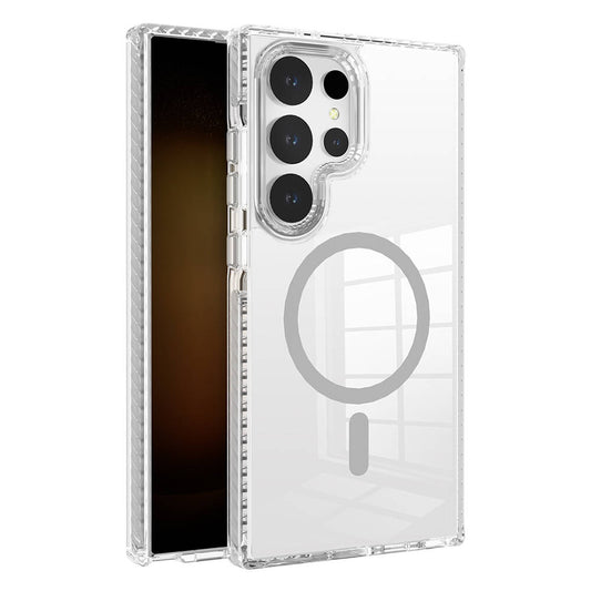 Galaxy S24 Ultra Kılıf M-safe Şarj Özellikli Airbagli Takılabilir Askı Aparatlı Zore Nana Kapak Gri