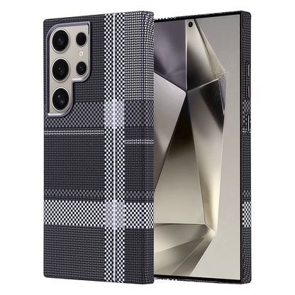 Galaxy S24 Ultra Kılıf M-safe Şarj Özellikli Karbon Fiber Görünümlü Zore Nekst Kapak Gri-Siyah