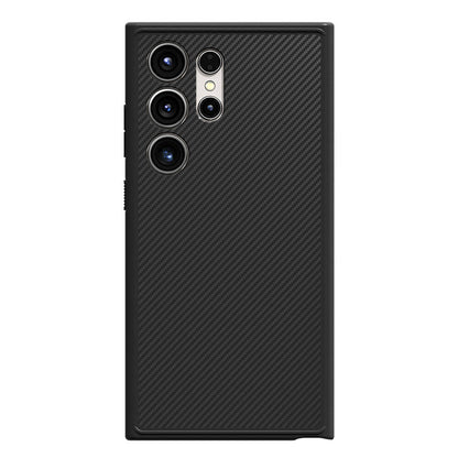 Galaxy S24 Ultra Kılıf M-safe Şarj Özellikli Karbon Fiber Görünümlü Zore T-Karbon Kapak Titanyum-Gri