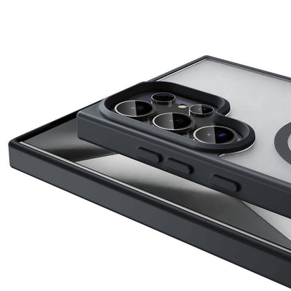 Galaxy S24 Ultra Kılıf M-safe Şarj Özellikli Mat Arka Yüzey Zore Sio Kapak Koyu Mor