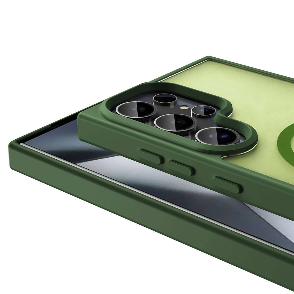 Galaxy S24 Ultra Kılıf M-safe Şarj Özellikli Mat Arka Yüzey Zore Sio Kapak Koyu Mor