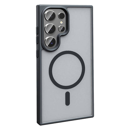 Galaxy S24 Ultra Kılıf M-safe Şarj Özellikli Mat Arka Yüzey Zore Sio Kapak Gri