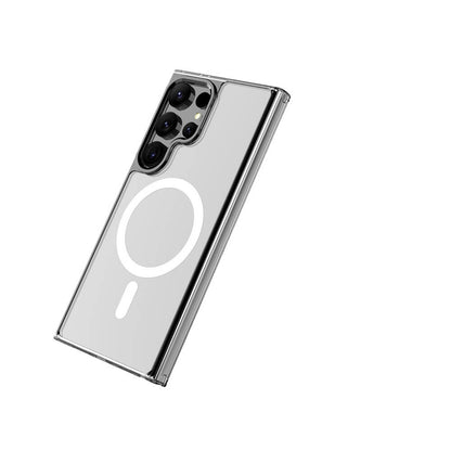 Galaxy S24 Ultra Kılıf M-safe Şarj Özellikli Şeffaf Sert PC Zore Embos Kapak Renksiz