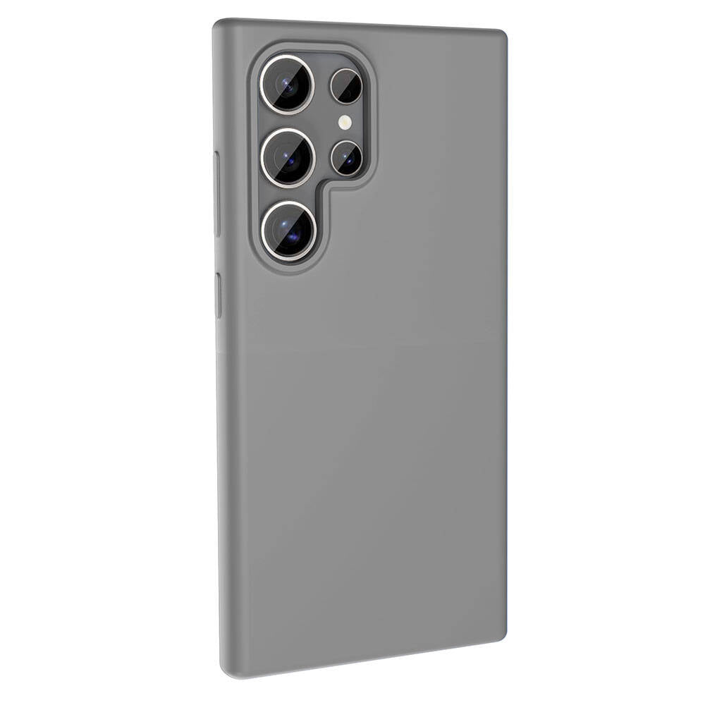 Galaxy S24 Ultra Kılıf M-safe Şarj Özellikli Sıvı Teknolojili Silinebilir Sert Zore Kivi Kapak Koyu Gri