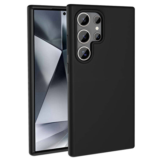 Galaxy S24 Ultra Kılıf M-safe Şarj Özellikli Sıvı Teknolojili Silinebilir Sert Zore Kivi Kapak Siyah