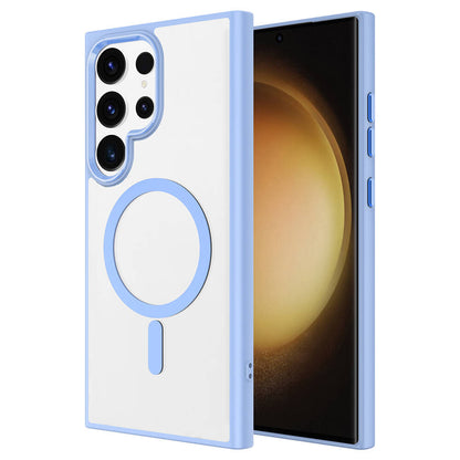 Galaxy S24 Ultra Kılıf M-safe Şarj Özellikli Zore Krom M-safe Silikon Kapak Gri