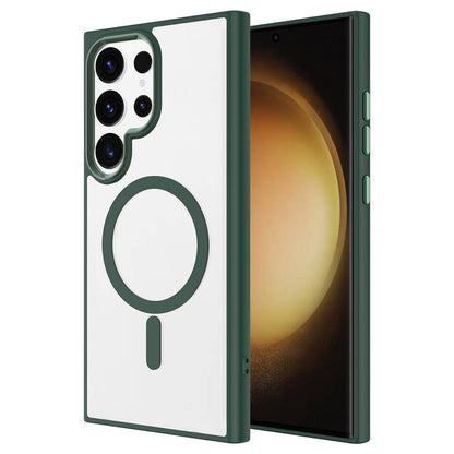 Galaxy S24 Ultra Kılıf M-safe Şarj Özellikli Zore Krom M-safe Silikon Kapak Siyah