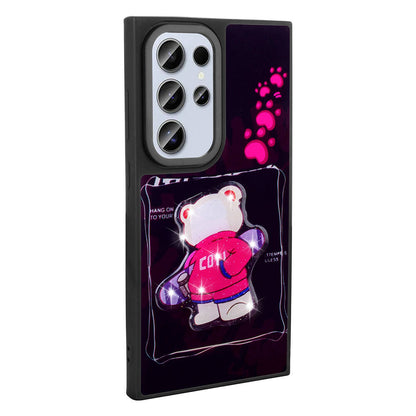 Galaxy S24 Ultra Kılıf Parlayan Kabartmalı İkonik Figürlü Zore Amas Silikon Kapak Beyaz