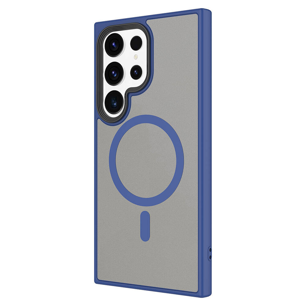 Galaxy S24 Ultra Kılıf Sert PC Arka Yüzey Wireless Şarj Özellikli Zore Flet M-safe Kapak Lila