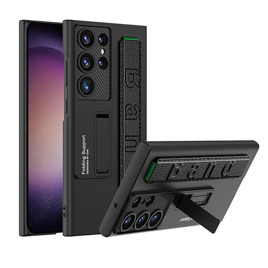 Galaxy S24 Ultra Kılıf Standlı El Tutacaklı Zore Band Kapak Siyah