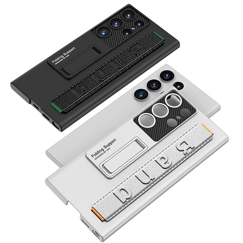 Galaxy S24 Ultra Kılıf Standlı El Tutacaklı Zore Band Kapak Koyu Yeşil