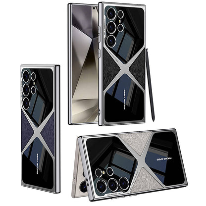 Galaxy S24 Ultra Kılıf Ultra İnce Kamera Korumalı PC + Deri Arka Yüzey Zore X-Pro Kapak Siyah