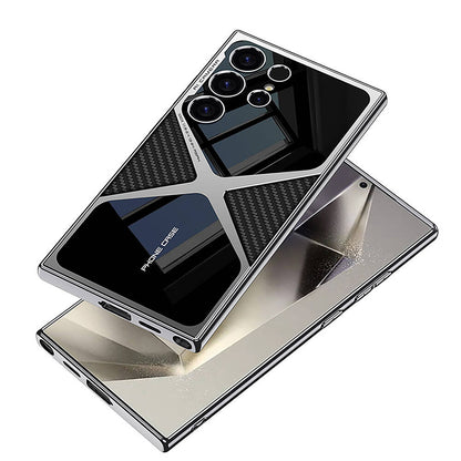 Galaxy S24 Ultra Kılıf Ultra İnce Kamera Korumalı PC + Deri Arka Yüzey Zore X-Pro Kapak Siyah