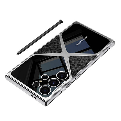 Galaxy S24 Ultra Kılıf Ultra İnce Kamera Korumalı PC + Deri Arka Yüzey Zore X-Pro Kapak Siyah