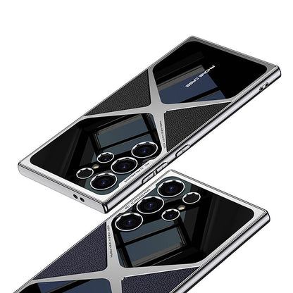 Galaxy S24 Ultra Kılıf Ultra İnce Kamera Korumalı PC + Deri Arka Yüzey Zore X-Pro Kapak Siyah