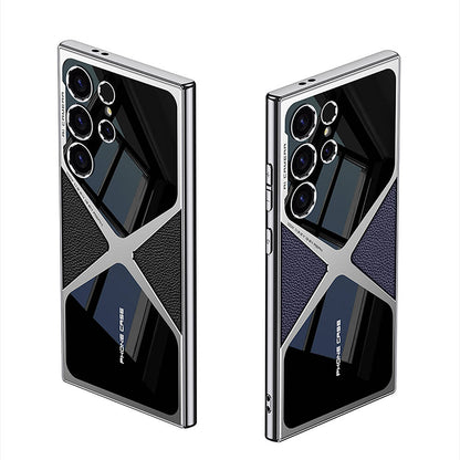 Galaxy S24 Ultra Kılıf Ultra İnce Kamera Korumalı PC + Deri Arka Yüzey Zore X-Pro Kapak Siyah