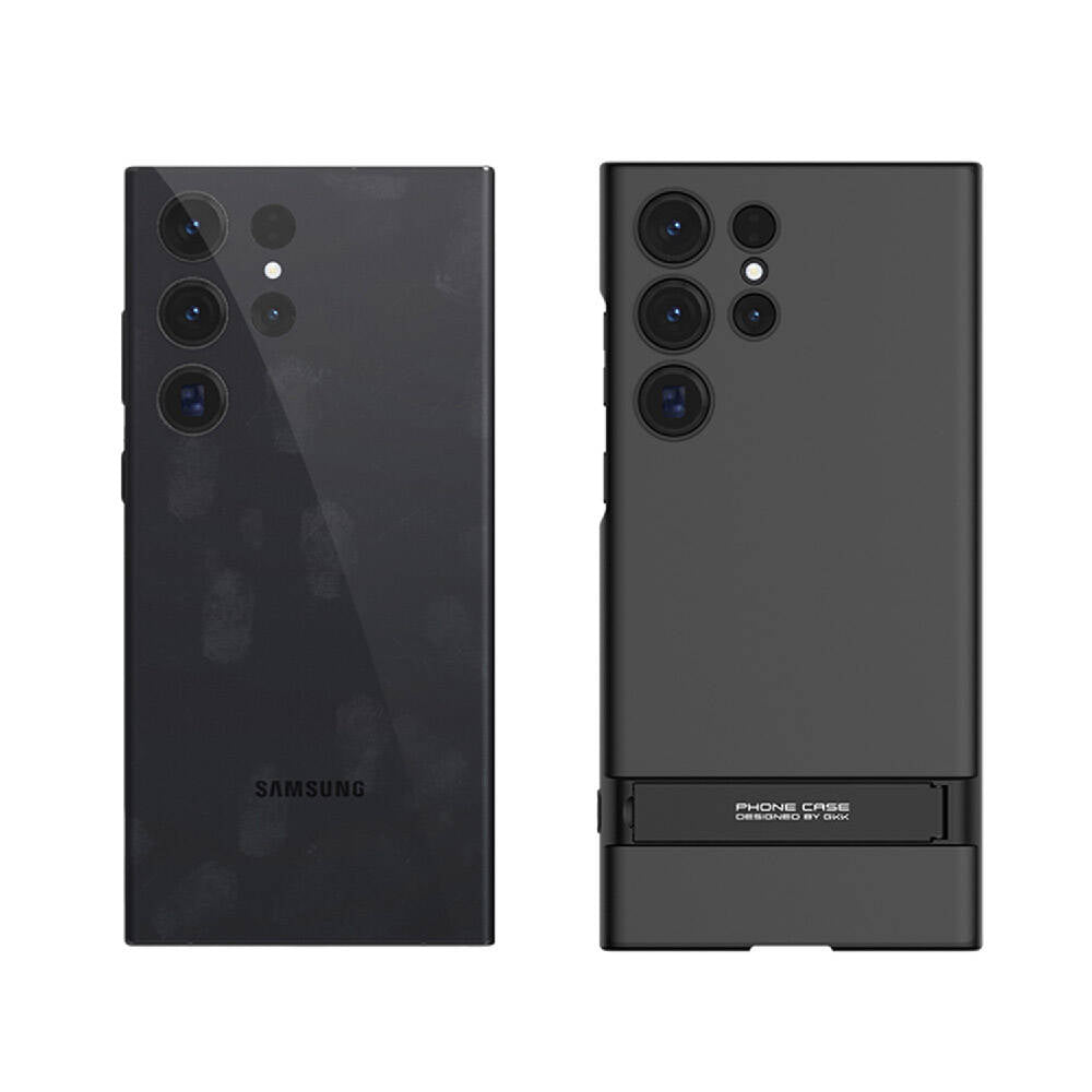 Galaxy S24 Ultra Kılıf Zore Kamera Korumalı Dikey Standlı Ays Kapak Mürdüm