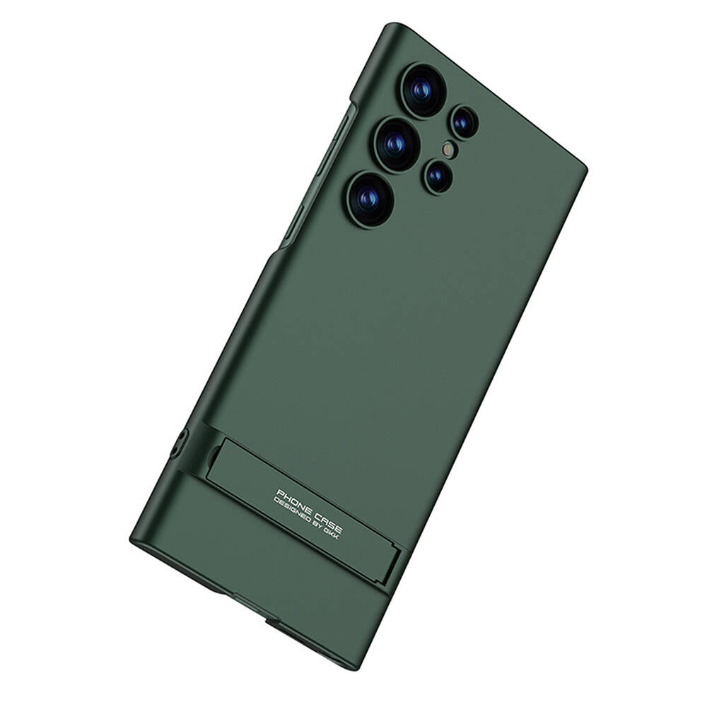 Galaxy S24 Ultra Kılıf Zore Kamera Korumalı Dikey Standlı Ays Kapak Mürdüm