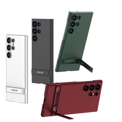 Galaxy S24 Ultra Kılıf Zore Kamera Korumalı Dikey Standlı Ays Kapak Koyu Yeşil