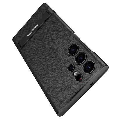 Galaxy S24 Ultra Kılıf Zore Kamera Korumalı Leather Dikey Standlı Ays Kapak Siyah