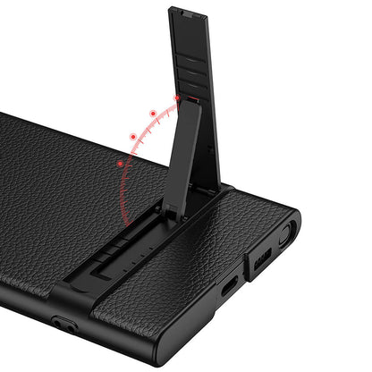 Galaxy S24 Ultra Kılıf Zore Kamera Korumalı Leather Dikey Standlı Ays Kapak Siyah